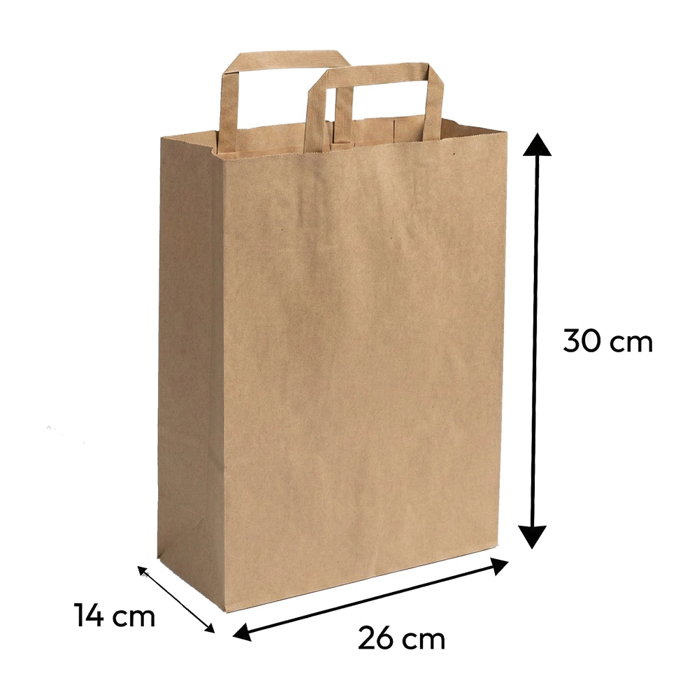 Sac Kraft Brun 26 x 14 x 30 cm – Pack 250 pcs